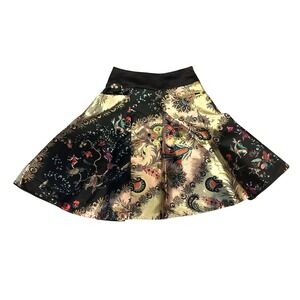 Handmade Sturdy Patchwork Floral Paisley A-Line‎ Skirt Women Medium Multicolor
